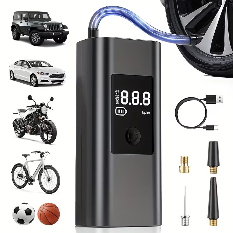 Portable Tire Inflator Air Compressor – Digital Display – Best for Cars, Bikes & More