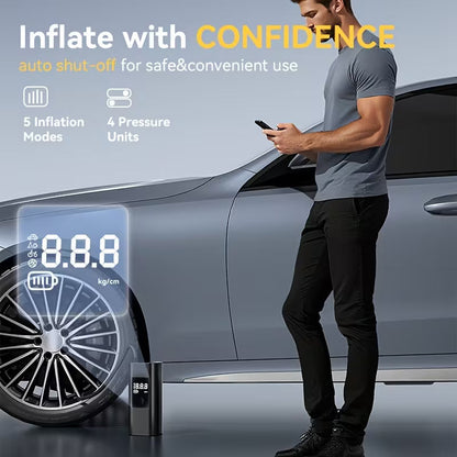 Portable Tire Inflator Air Compressor – Digital Display – Best for Cars, Bikes & More